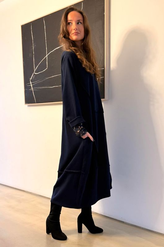 Sola Smart Tech Panel Dress Navy